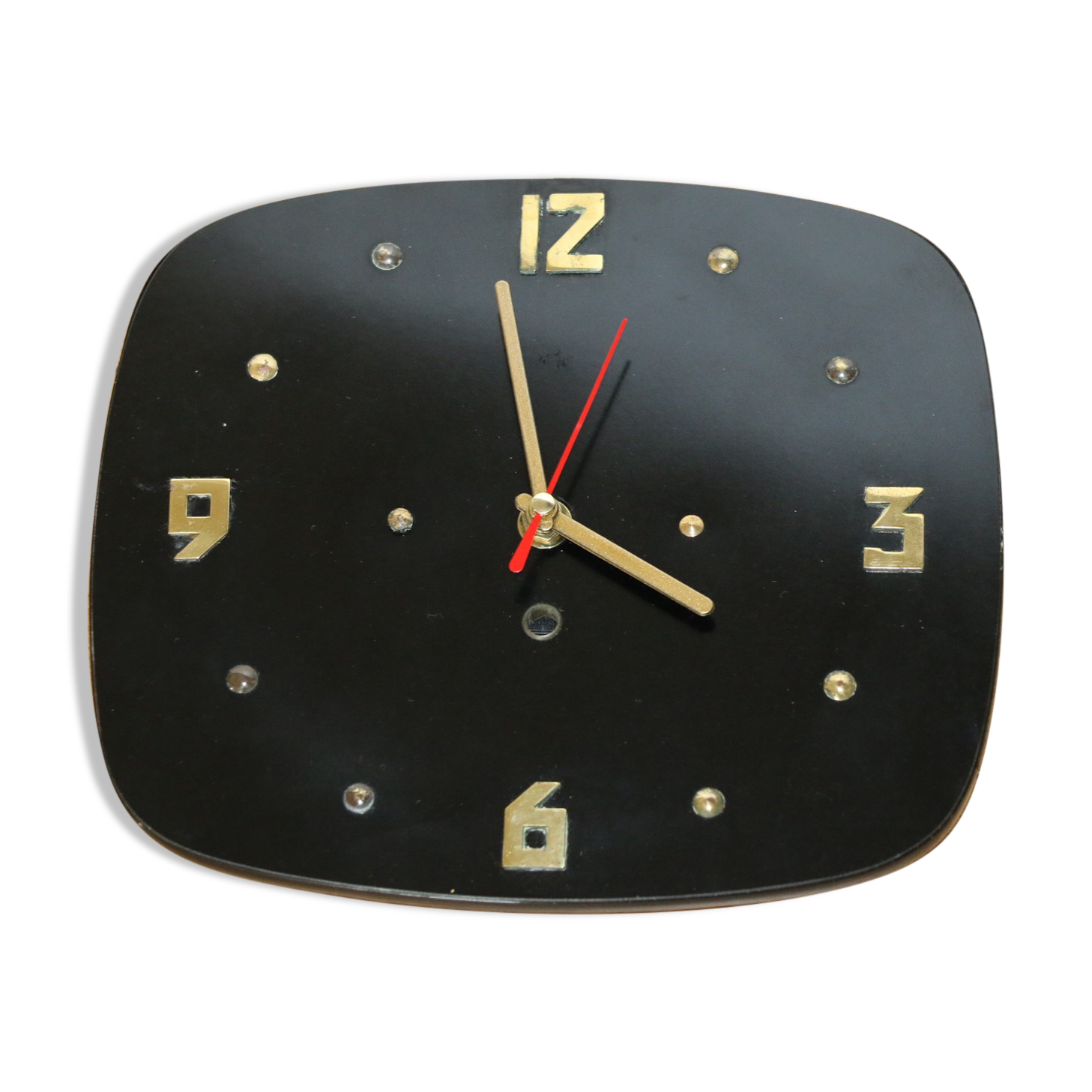Brass and formica wall clock