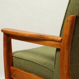 Fauteuil vintage vert boucle 1960 Scandinavian design