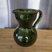 Authentic green ceramic jug Lou Pignatier Vallauris vintage