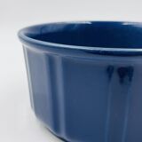 Vintage blue glazed ceramic gratin dish from the 1970s.