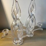 Pair of 2 Vannes crystal candlesticks
