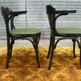 Paire de fauteuils type bistrot skai