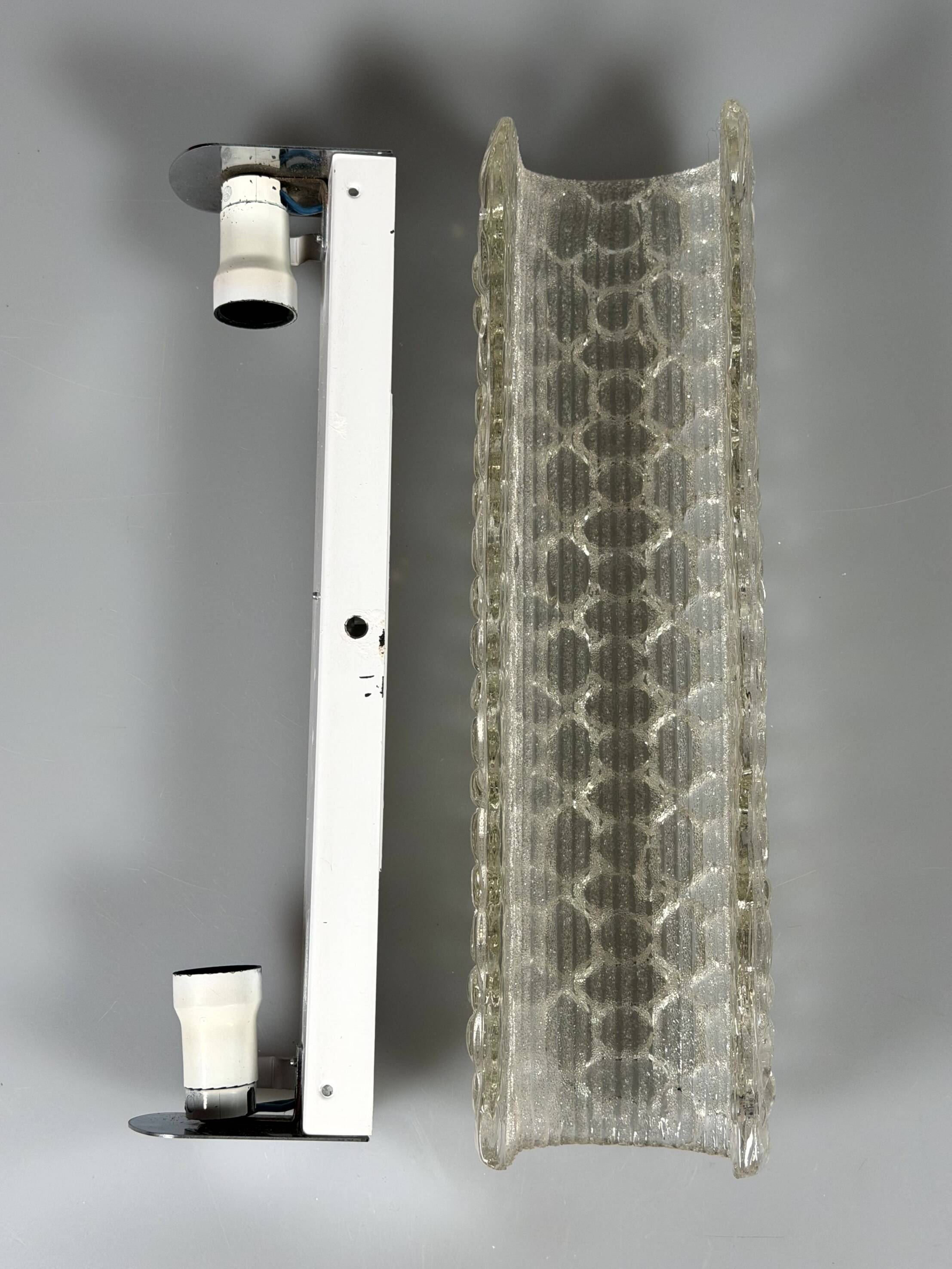 60s 70s Wall Light Wall Sconce Ice Glass Mid Century Space Age Design