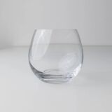 Vintage clear glass decanter set with 6 round wine glasses - Italian 1980s timeless design, elegant table décor