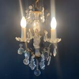 Gilt bronze chandelier with crystal pendants, early 20th century