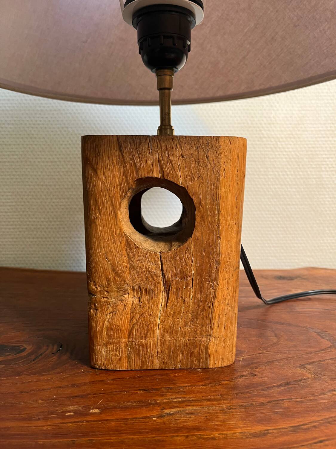 Solid wood table lamp