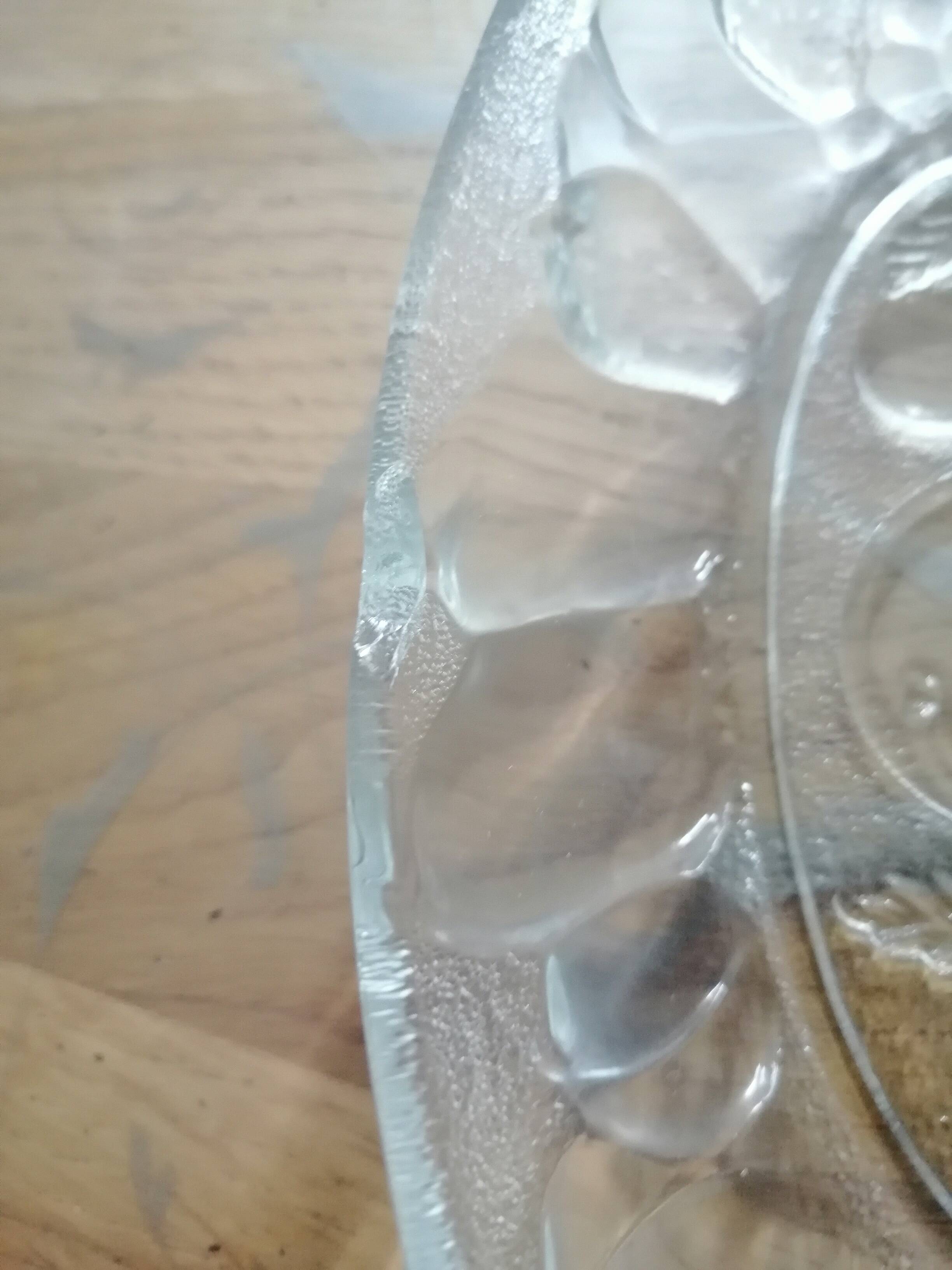 set of 12 vintage transparent glass banana split bowls