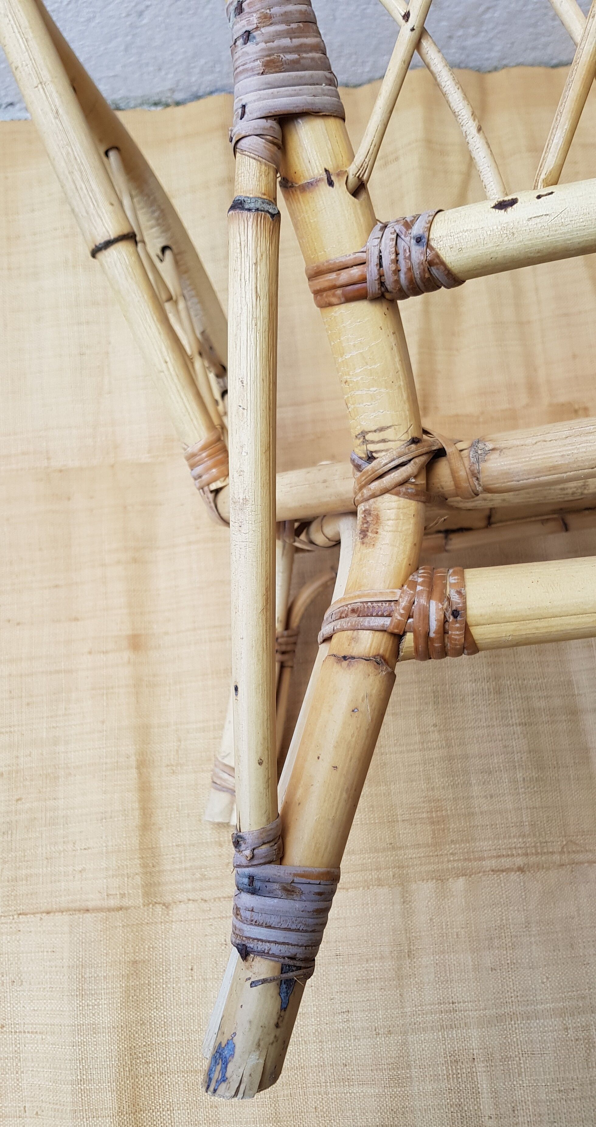 Chair in rotin living room or garden