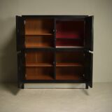 Brutalist Cabinet with Graphic Patterned Doors Belgium 1970s