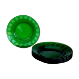 Set of 6 Arcoroc green hollow plates