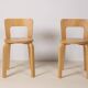 2x Alvar Aalto Chair Model 65, 1970s Artek