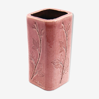 Pink sandstone herbarium vase by Raymonde Leduc in Vallauris