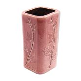 Pink sandstone herbarium vase by Raymonde Leduc in Vallauris