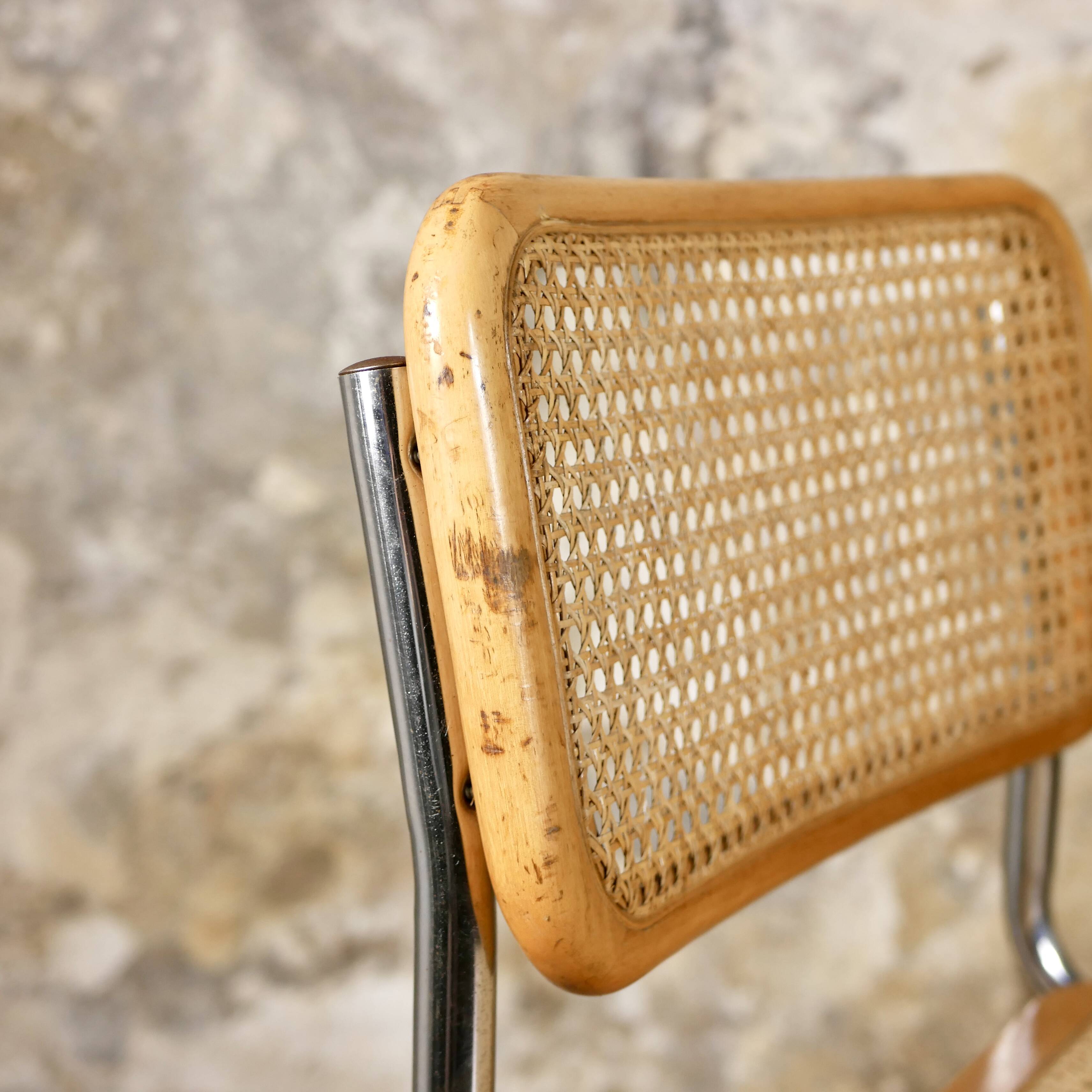 Pair of Cesca B32 wooden chairs, made in Italy, 1970s