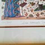 Lithographie Alain Thomas Scène hivernale Russe