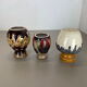 Set of 3 multi-color fat lava op art pottery vase made bay ceramics, germany