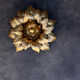Large floral wall light Masca in gilded metal, Italy 1970