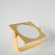 Small cream plastic bathroom mirror to attach, 1970s