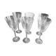 Set of 6 tulip shape wine glasses in voluted glass