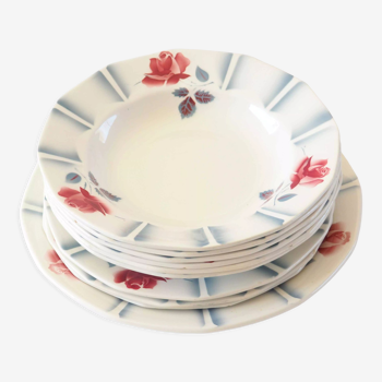 Lot assiettes et plat Sarreguemines