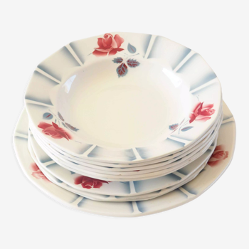 Set of plates and dish Sarreguemines