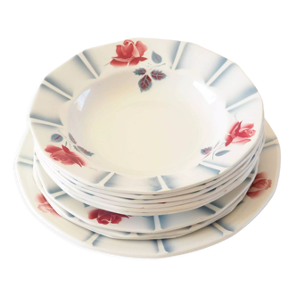 Set of plates and dish Sarreguemines