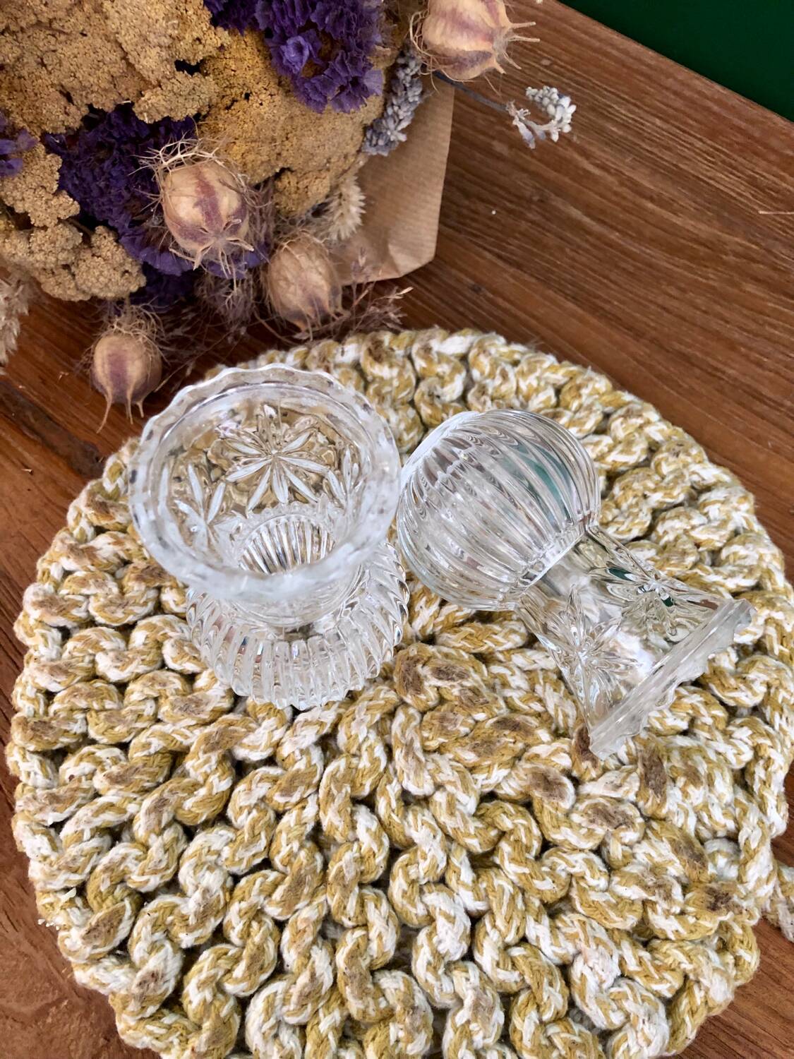 Small crystal vases