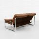 Tufted leather borkum two-seater sofa by johan bertil for ikea 1970s