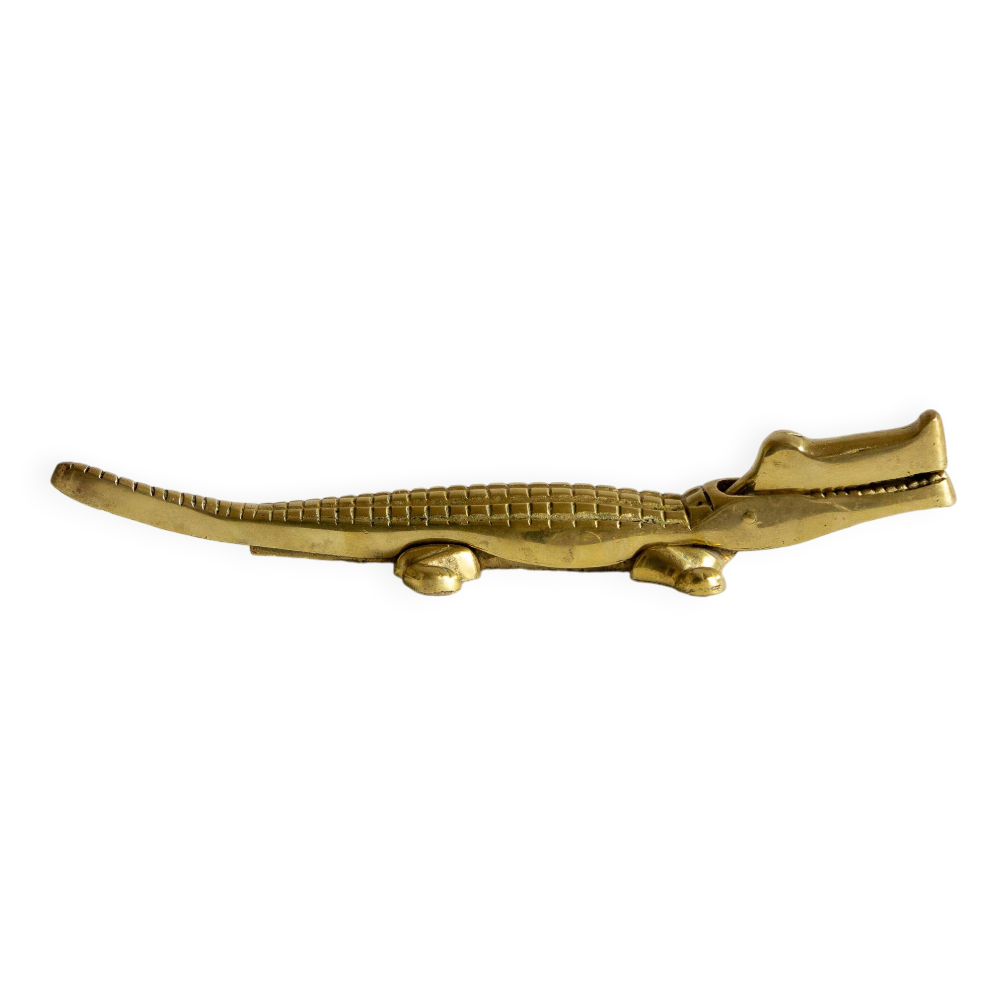 XL crocodile-shaped nutcracker, brass, 60s/70s