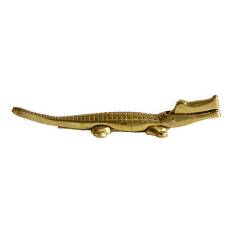 XL crocodile-shaped nutcracker, brass, 60s/70s