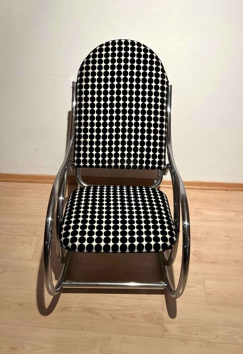 Bauhaus Rocking Chair in Chromed Tubular Steel, Germany, 1930s