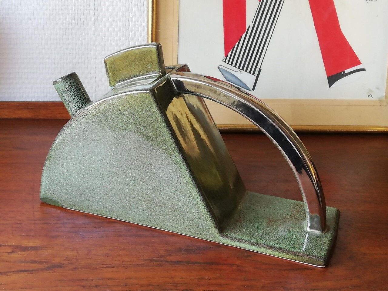 Ceramic coffee maker or tea maker Salins France vintage Memphis style