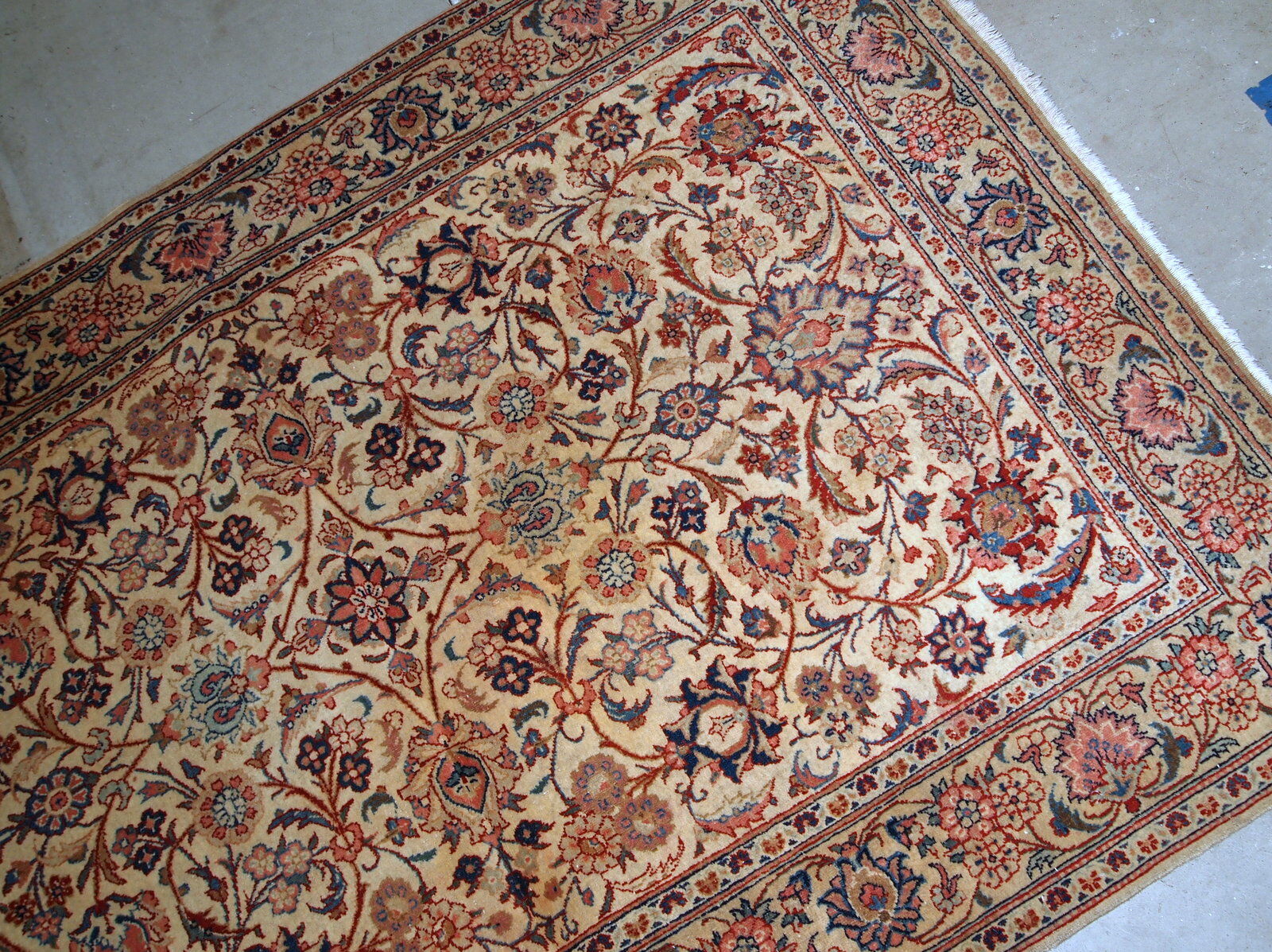 Former carpet Persian Kashaan done hand 125cm x 192cm 1910 s