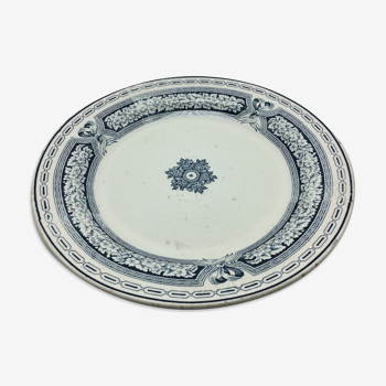 Plat rond en faïence Saint Amand et Hamage modele Anglais diametre 29,7 cm