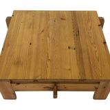 Vintage coffee table pinewood minimalist 1970s design