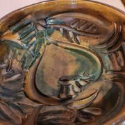 Vintage majolica slipware basket