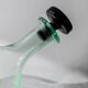 Vintage Murano glass carafe from the 1960s, green and black, with a stopper.