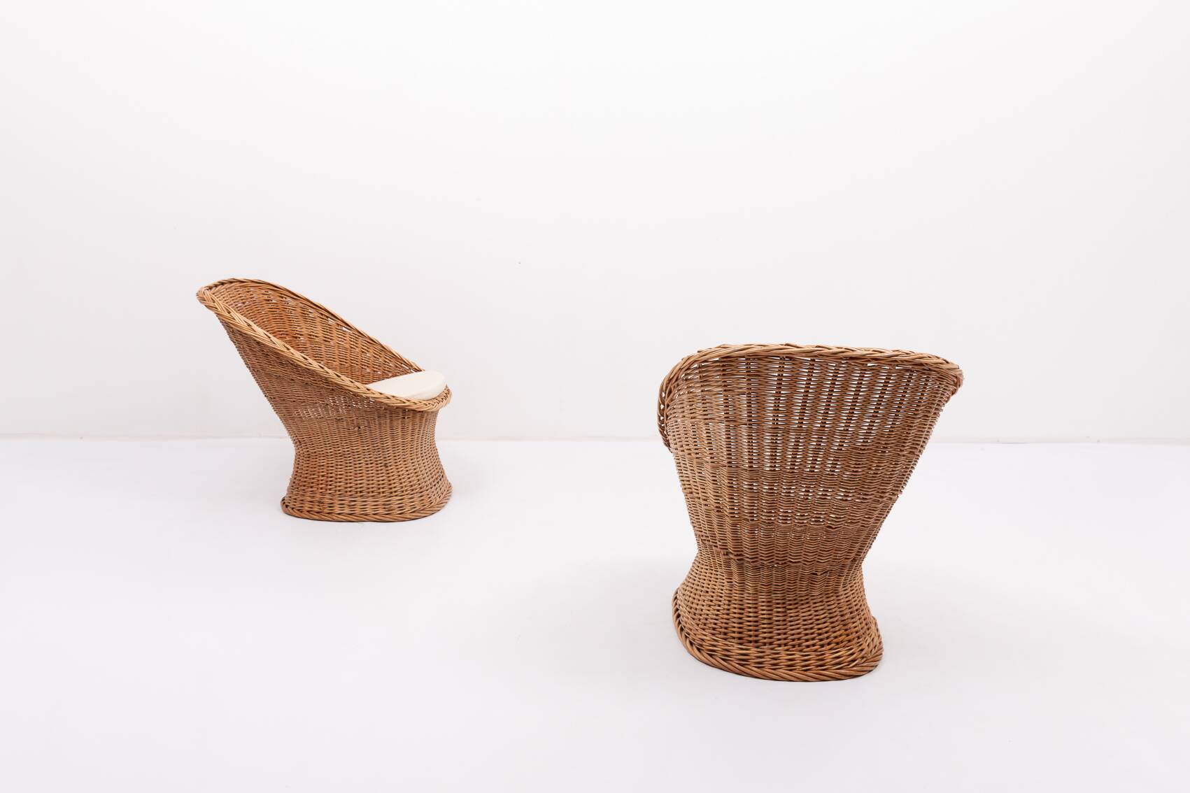 1970’s Vintage Danish design wicker lounge chairs