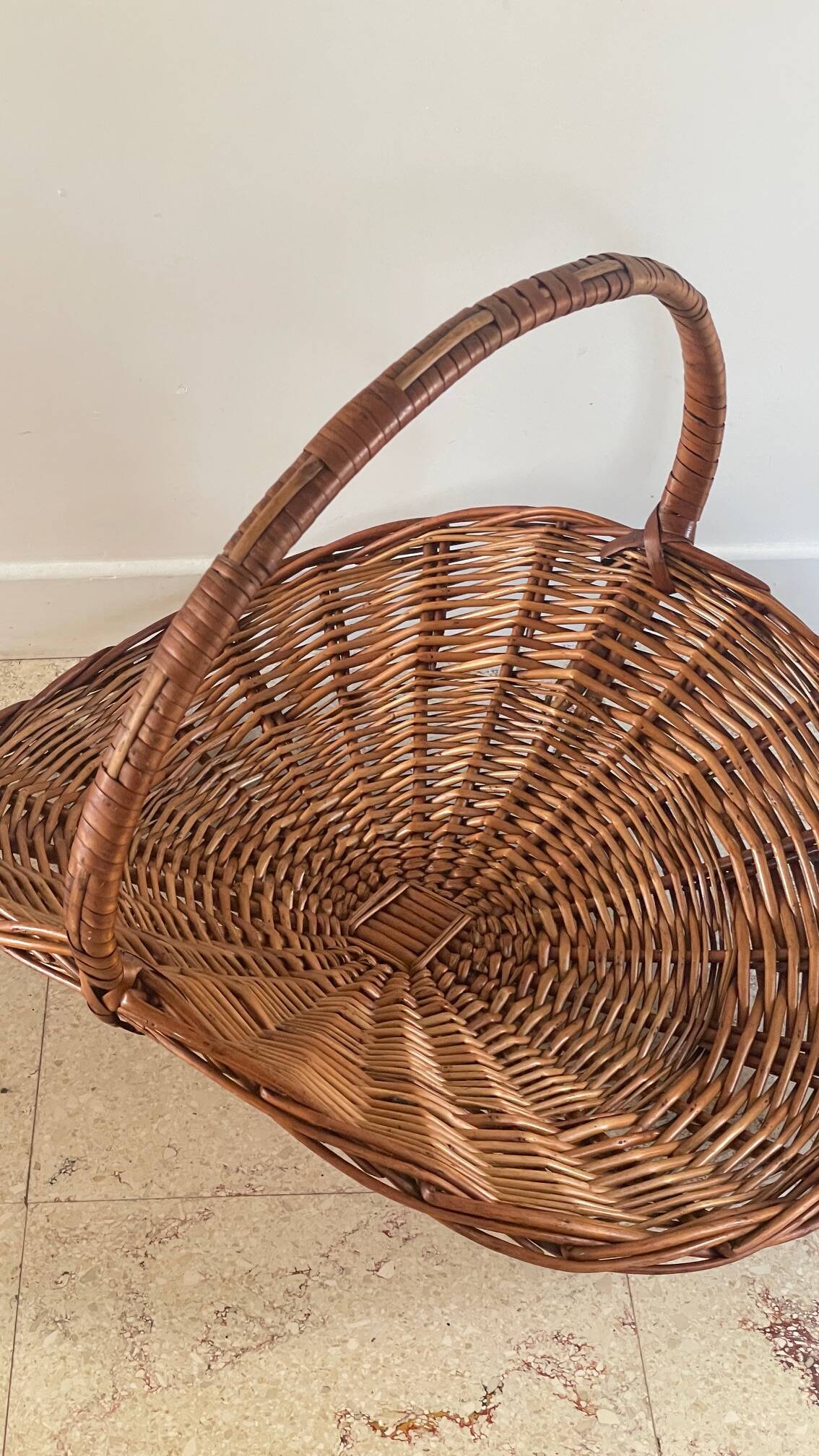 Vintage Rattan Log Basket