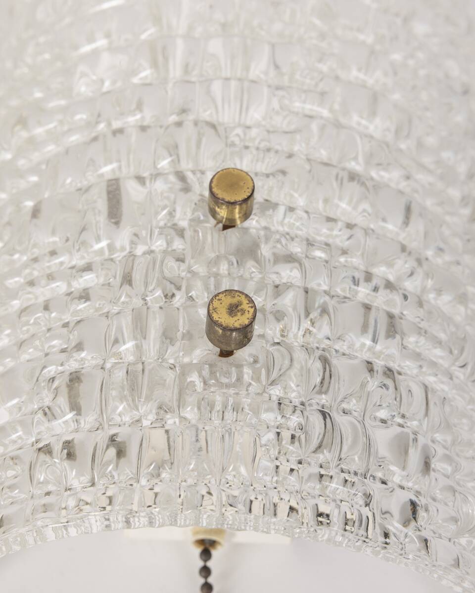 Pair of 1960s vintage wall lamps in crystal brass Italian design