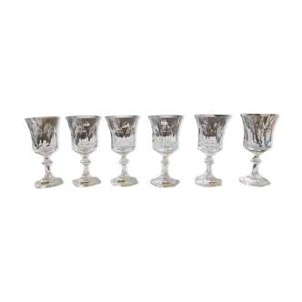 Set of 6 Villeroy and Boch crystal burgundy glasses
