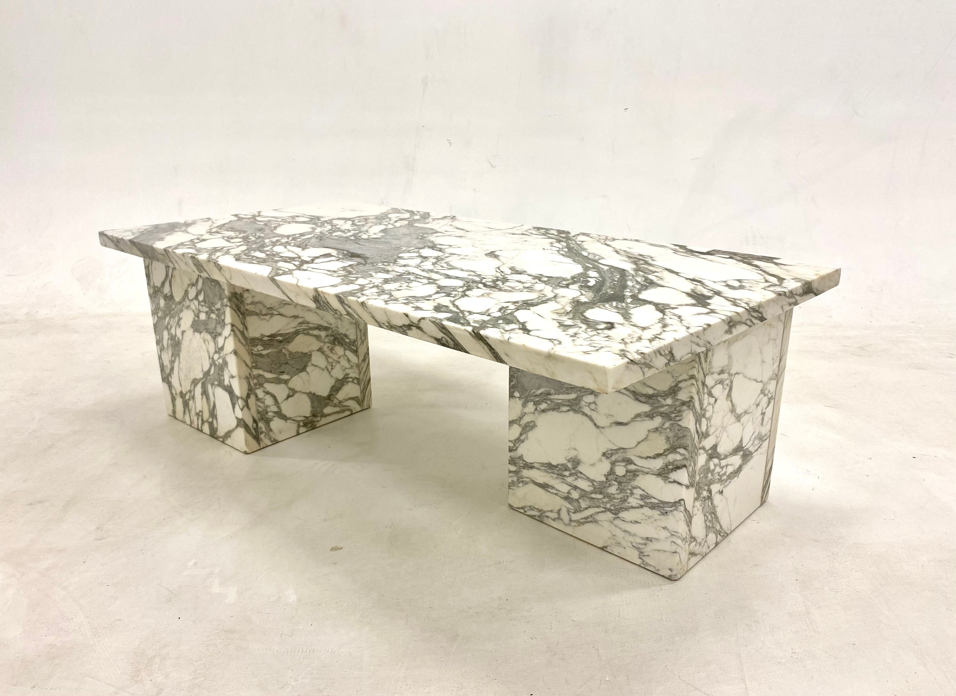 Marble coffee table Arabescato 70s