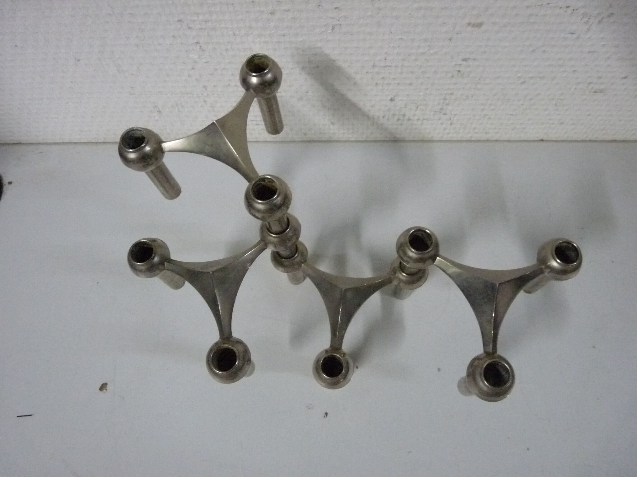 Lot of 4 chrome Nagel candlesticks