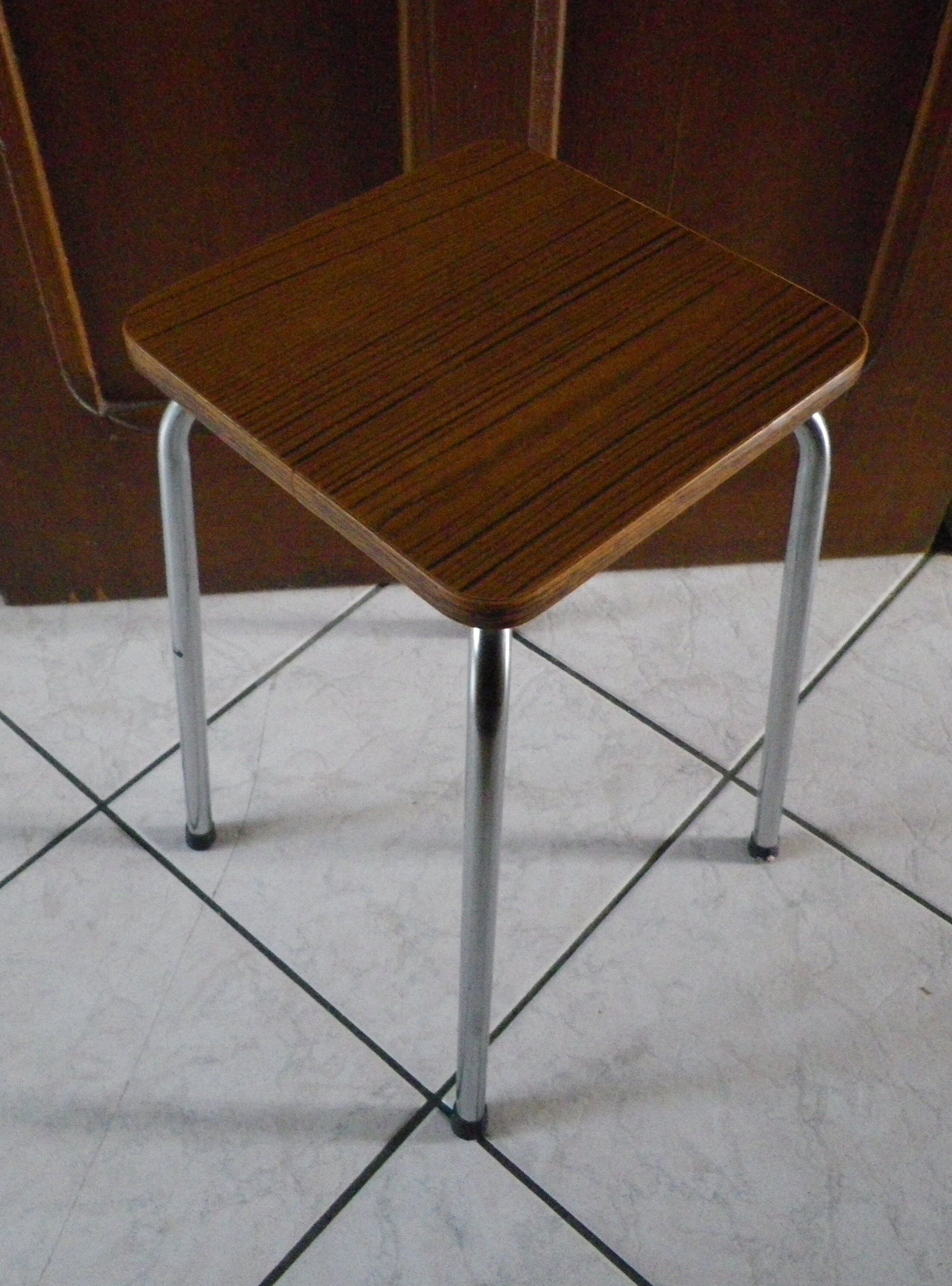 Black streaked brown formica stool 70