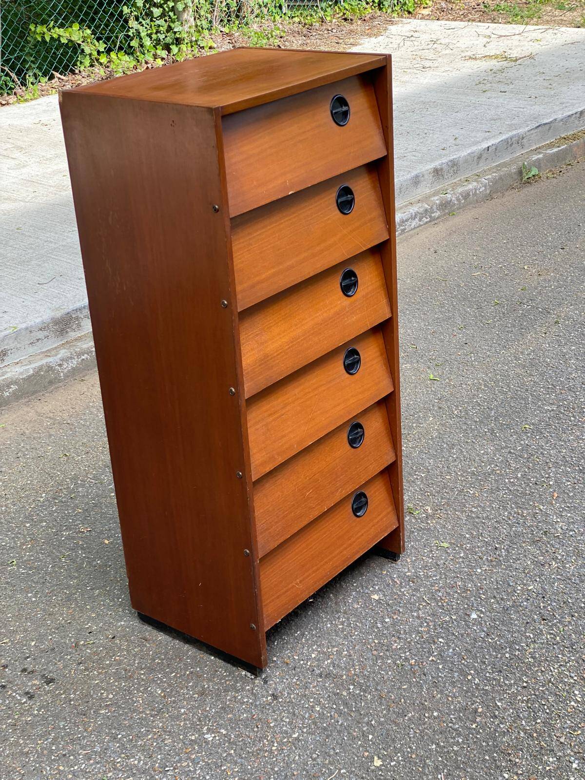 Scandinavian shoe storage cabinet in oak 1960