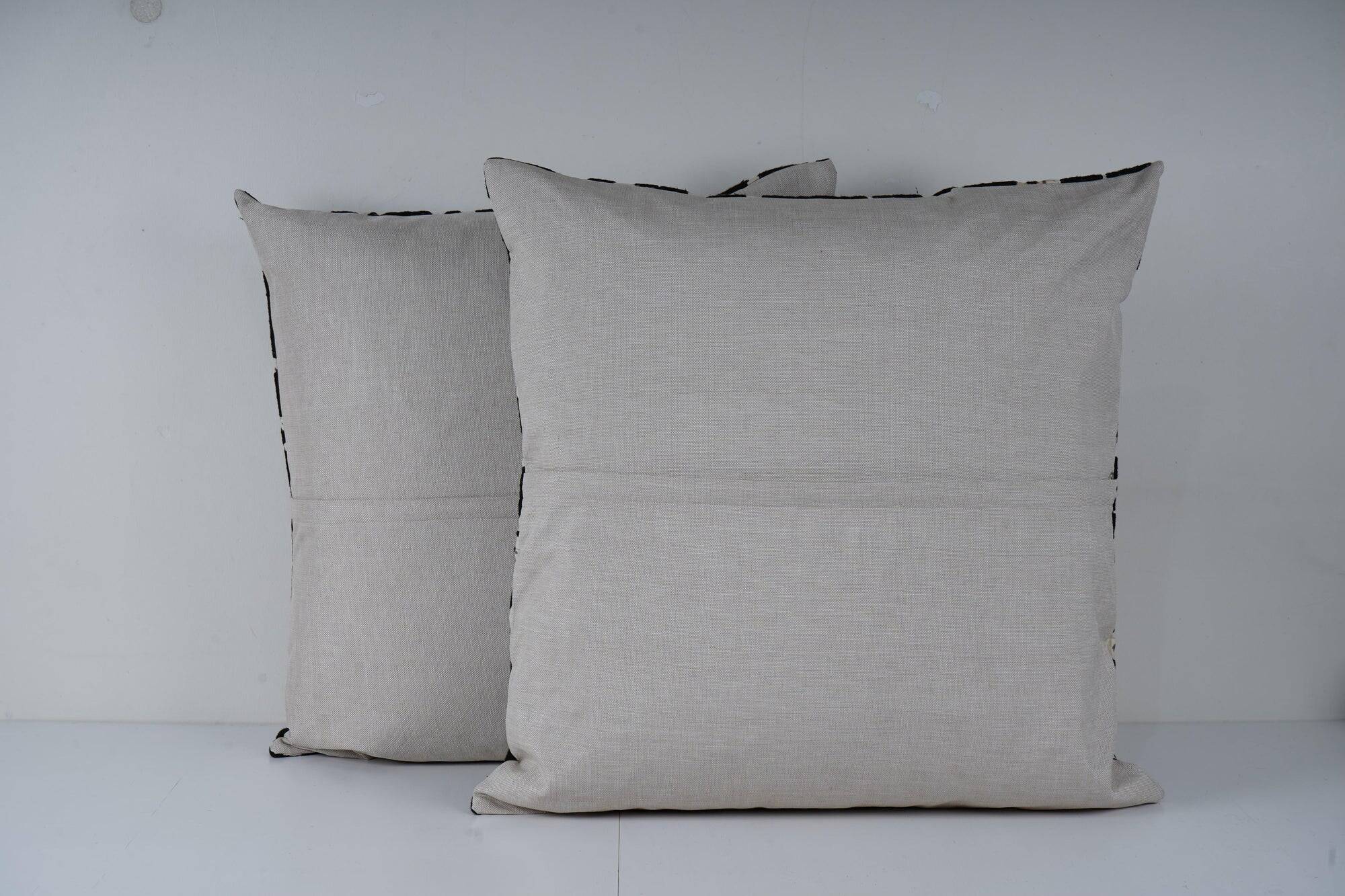 Set of 2 vintage embroidered cushion covers 66x71 cm