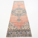 3X10 Pale Red Oriental Turkish Vintage Runner Rug, 91x315Cm