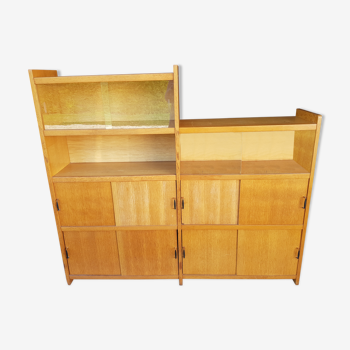 Bibliothèque vintage scandinave asymétrique