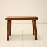 Midcentury Massive Wooden Stool, Czechoslovakia, 1970s