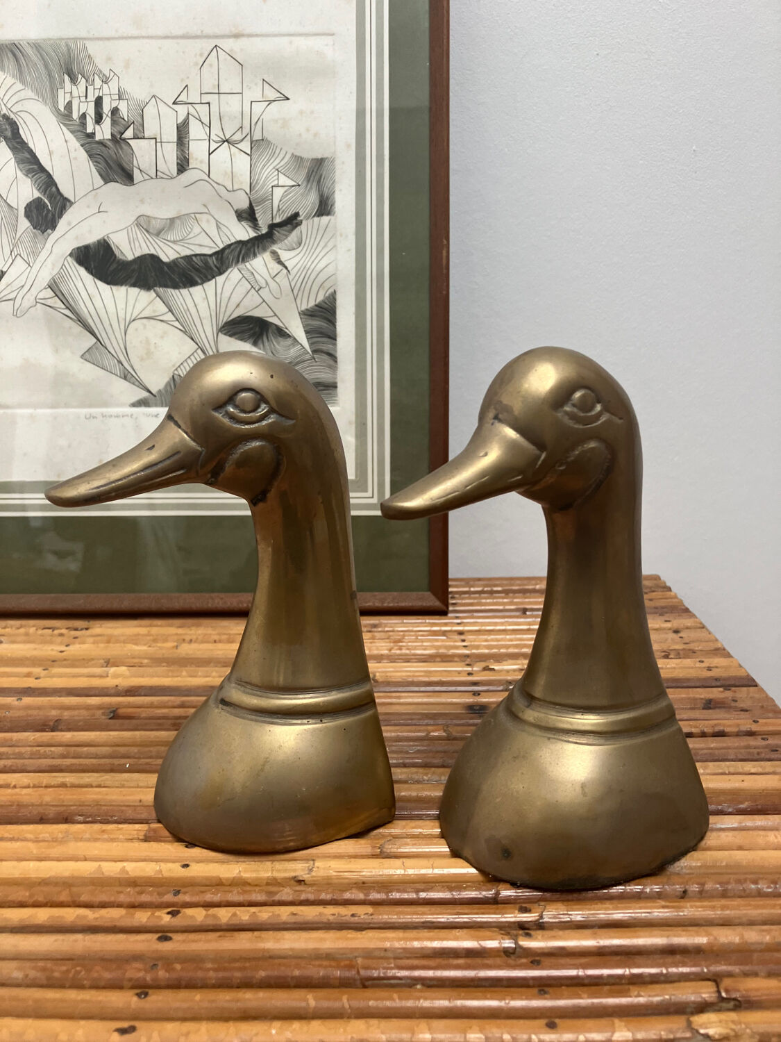 Brass Duck bookends